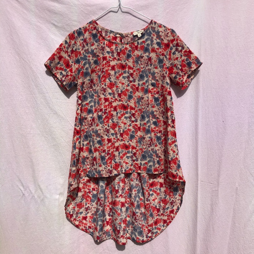 Lily White High to Low Multicolored Blouse, Size S